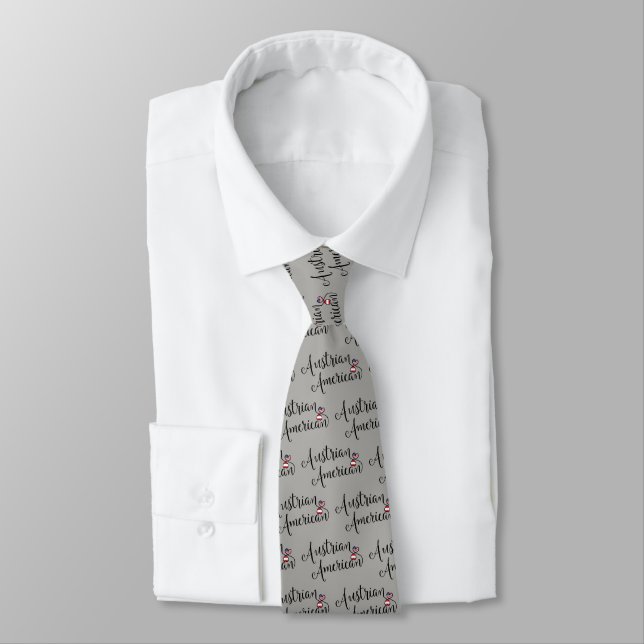 Austrian American Entwined Hearts Tie (Tied)