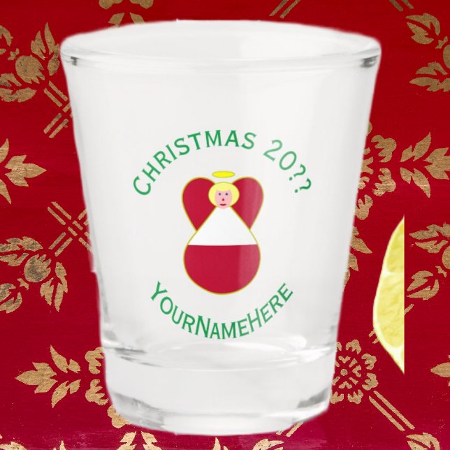 Austrian Angel Christmas Flag Personalized  Shot Glass (Creator Uploaded)