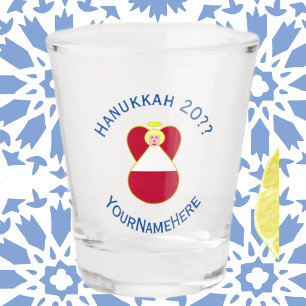Austrian Angel Hanukkah Flag Personalized  Shot Glass
