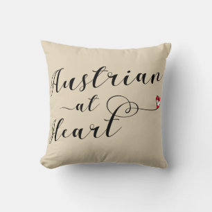 Austrian At Heart Throw Cushion, Austria Throw Pillow