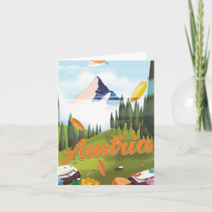 Austrian cartoon travel poster holiday card