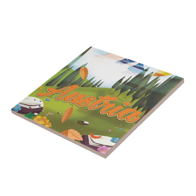 Austrian cartoon travel poster tile (Side)