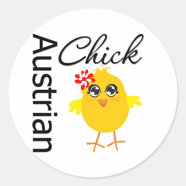 Austrian Chick Classic Round Sticker (Front)