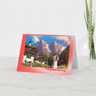 Austrian Christmas, Bildstock Tirolean village Holiday Card