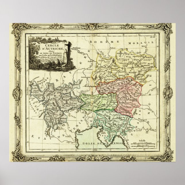 Austrian Circle of the Holy Roman Empire Map Poster (Front)