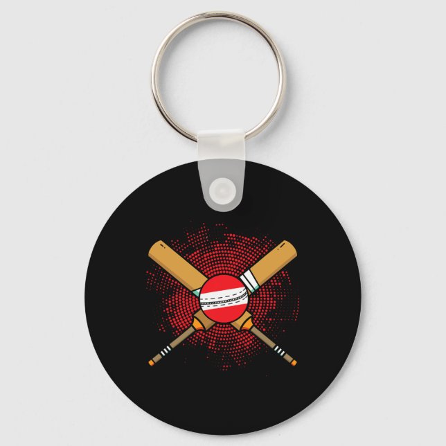 Austrian Cricket Racket And Ll Flag Of Austria  Keychain (Front)