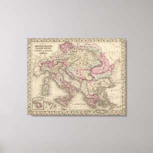 Austrian Empire, Italy, Turkey in Europe, Greece Canvas Print