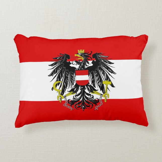 Austrian flag accent pillow (Front)