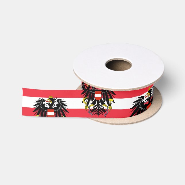 Austrian Flag & Austria travel, holiday /sports Satin Ribbon (Spool)