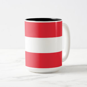 Austrian Flag (Austria) Two-Tone Coffee Mug