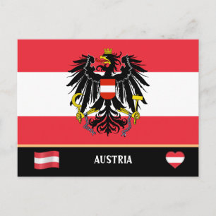 Austrian Flag & Austrian country travel / Austria Postcard