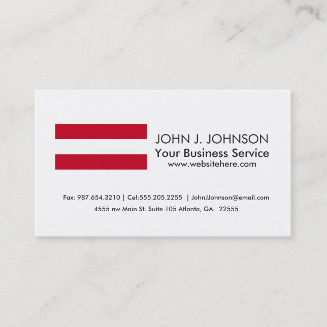 Austrian Flag Business Card (Front)