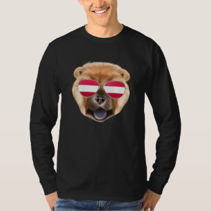 Austrian Flag Chow Chow Dog Austria Pocket T-Shirt