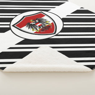 Austrian flag-coat arms sherpa blanket