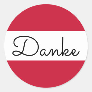 Austrian Flag Colours Danke Classic Round Sticker