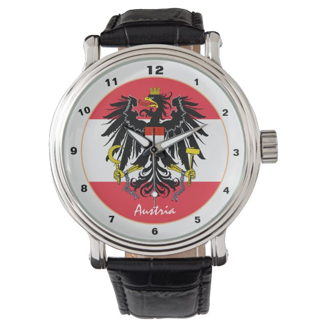 Austrian Flag, Eagle & Austria fashion /design Watch (Front)