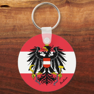 Austrian flag, emblem & Austria holiday / sports Keychain