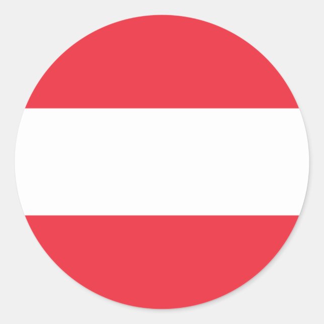Austrian Flag, Flag of Austria Classic Round Sticker (Front)