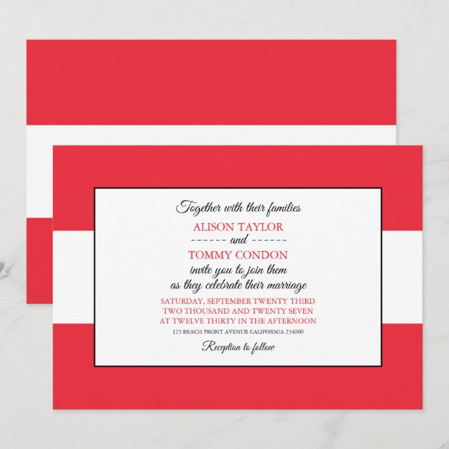 Austrian Flag, Flag of Austria Wedding Invitation (Front/Back)