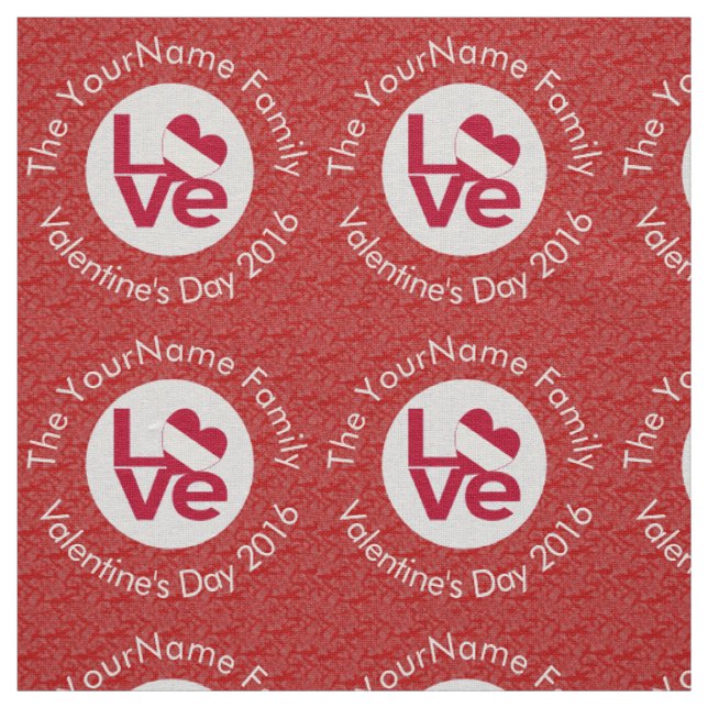 Austrian Flag Heart LOVE Red Personalized Text  Fabric (Swatch)