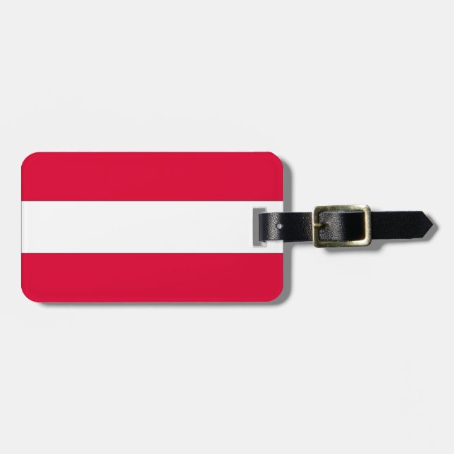 Austrian Flag Luggage Tag (Front Horizontal)