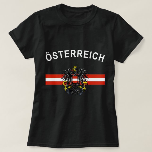 Austrian Flag Österreich Austria Austrian Emblem T-Shirt (Design Front)