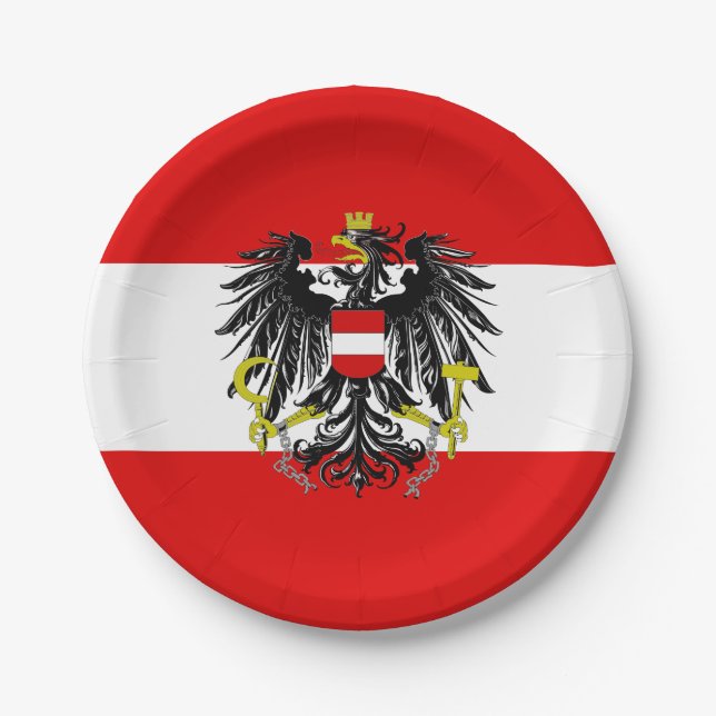 Austrian flag paper plate (Front)