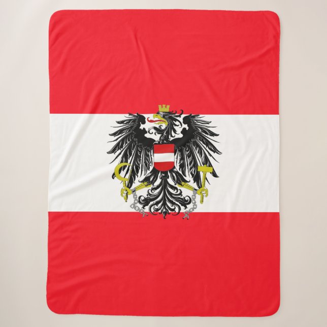 Austrian flag sherpa blanket (Front)