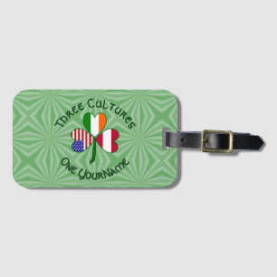 Austrian Irish American Shamrock Flag Personalized Luggage Tag