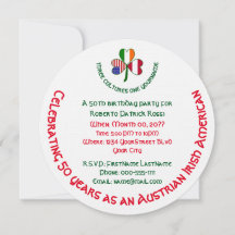 Austrian Irish USA Shamrock Personalized Birthday 