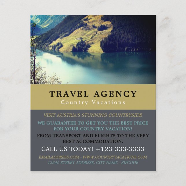 Austrian Lake, Travel Agency Advertising Flyer (Front)