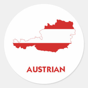 AUSTRIAN MAP CLASSIC ROUND STICKER