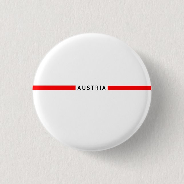 Austrian minimalistic flag 1 inch round button (Front)