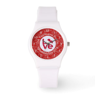 Austrian Red Letter LOVE Flag Personalized Watch