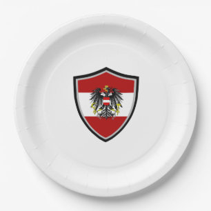 Austrian shield flag-coat of arms paper plate