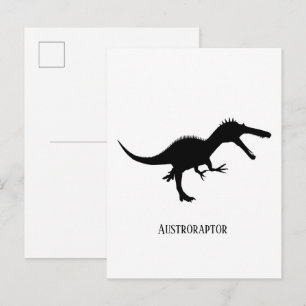 Austroraptor dinosaur silhouette postcard