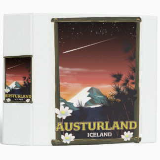 austurland Iceland Iceland travel poster Binder