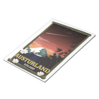 austurland Iceland Iceland travel poster Notepad