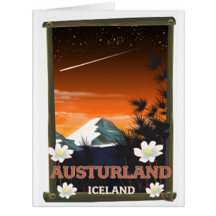 Austurland iceland travel poster