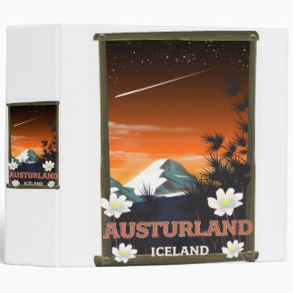 Austurland iceland travel poster binder