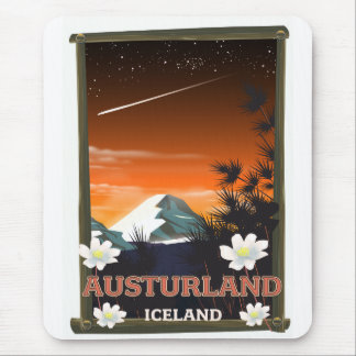Austurland iceland travel poster mouse pad