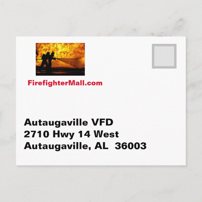 Autaugaville VFD Postcard (Back)