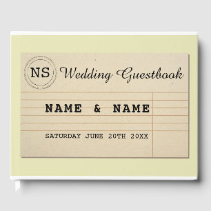 Auteur du livre d'invité mariage Rustic Library Ja