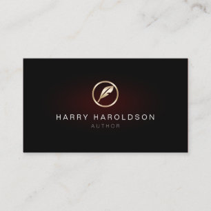 Auteur Faux Gold Quill Icon Carte de visite