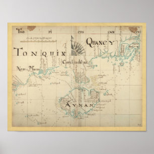 Authentic 1690 Pirate Map - New Larger Size Poster