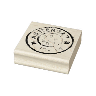 Authentic 1903 Amsterdam Postmark Rubber Art Stamp