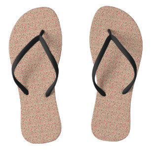 Authentic 1940s Muted Burgundy Floral Sprig  Flip Flops