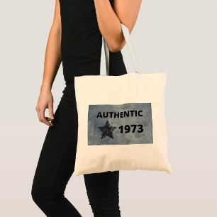 Authentic 1973 Vintage Birthday with Grunge Star  Tote Bag