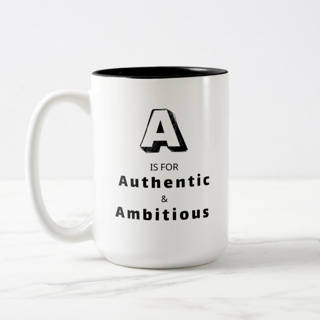 Authentic A - Personalized Luxury Praise Two-Tone Coffee Mug (Left)