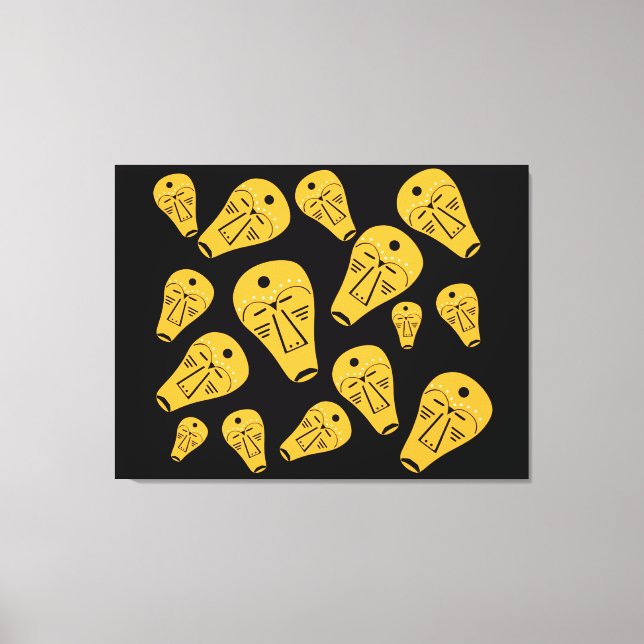 authentic abstract modern mask  canvas print (Front)